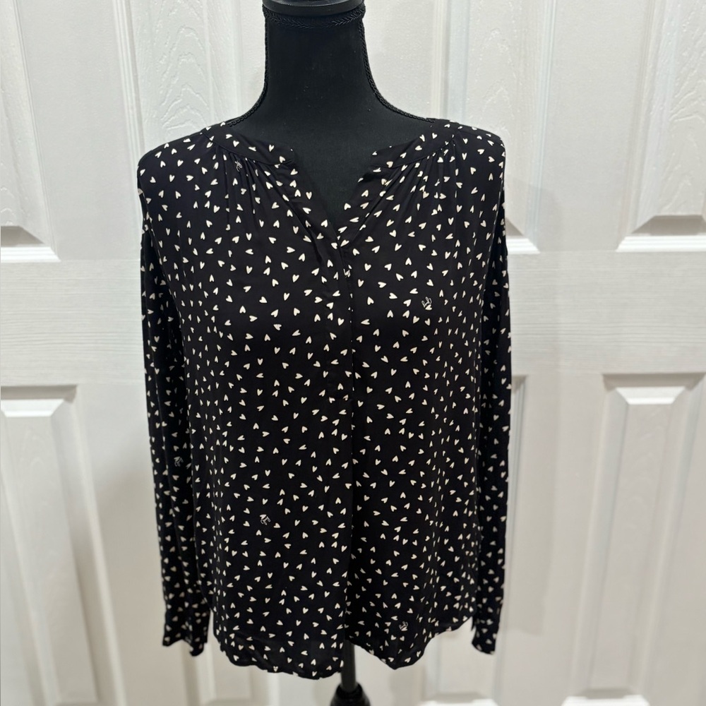 Juicy Couture Women's Heart themed 1/4 button top size S